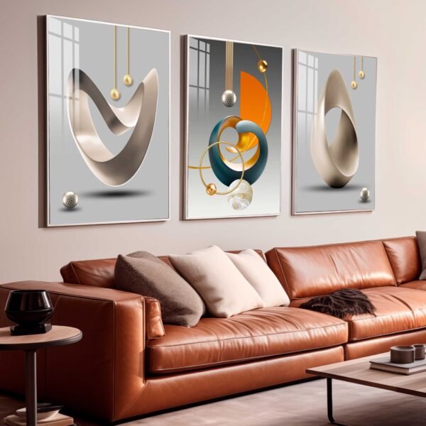 CONJUNTO FUNDO-DOURADO-A-MODA-DA-PAREDE-DE-ARTE-MODERNA