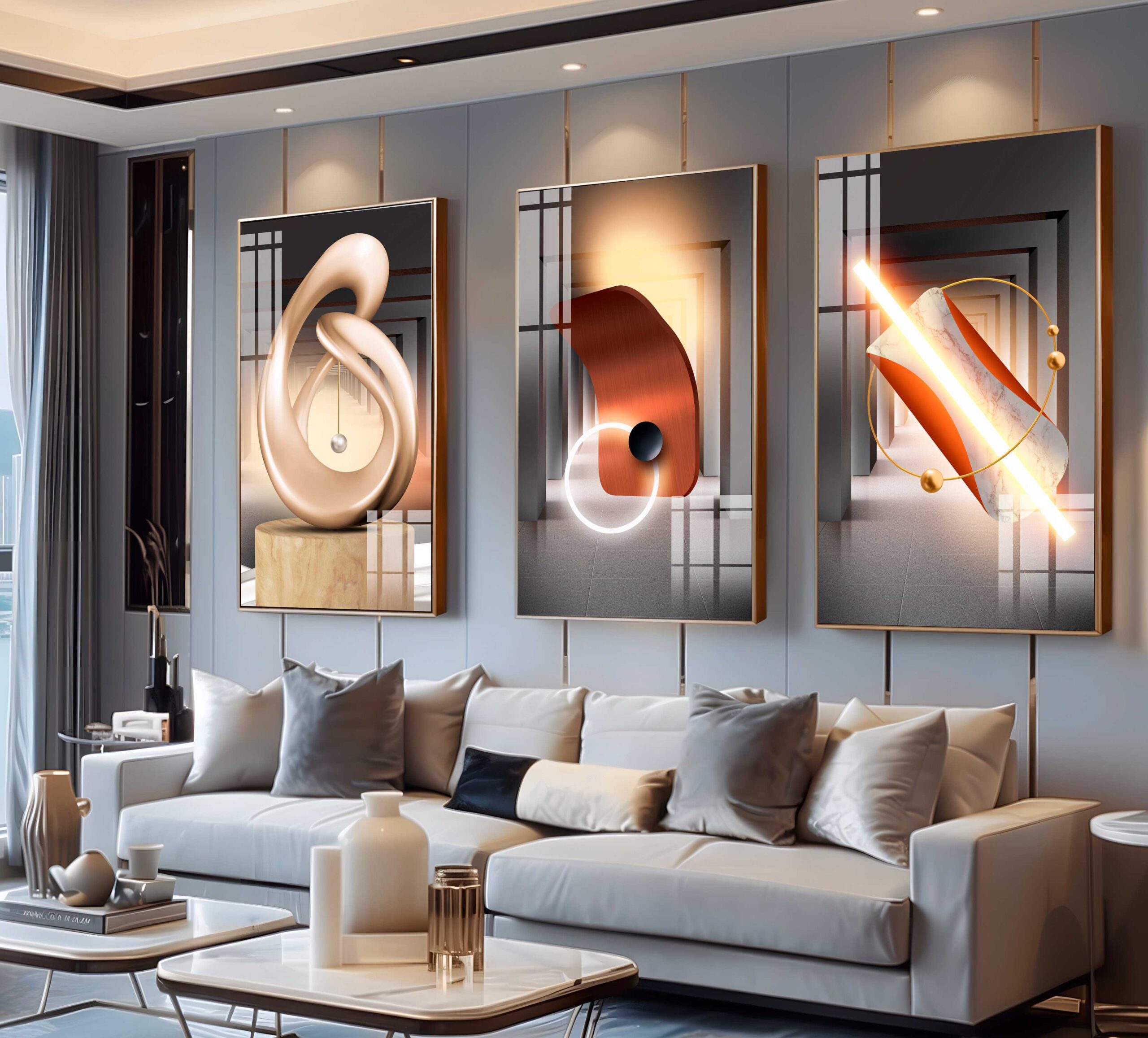 r5 CONJUNTO GEOMETRICO MODERNO DECOR - Imagem 1