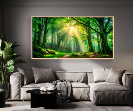 QUADRO EM PAISAGEM DE LINDA FLORESTA