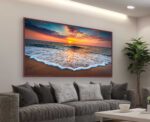QUADRO EM BELA  PAISAGEM SOBRE O MAR - Imagem 2