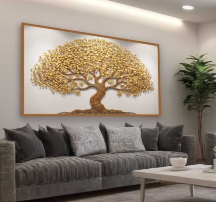 QUADRO COM BELA ARVORE EM ARTE MODERNA