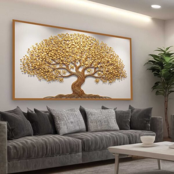 QUADRO COM BELA ARVORE EM ARTE MODERNA