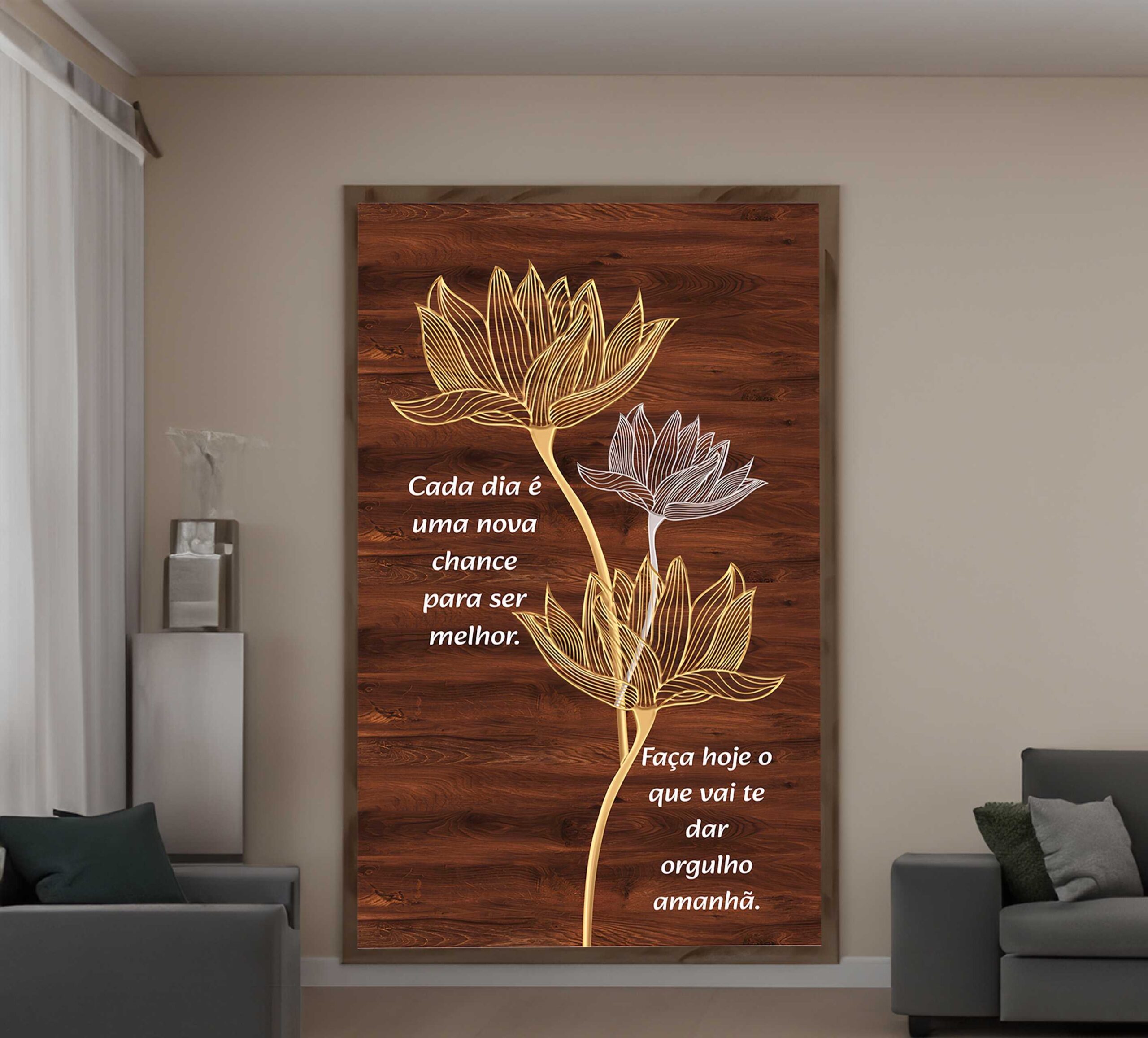 D2 QUADRO BELA ARTE COM FRASE DE MOTIVAÇÃO - Imagem 1
