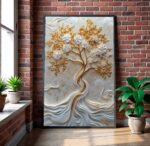 QUADRO COM ÁRVORE VERTICAL  EM ARTE MODERNA - Imagem 3