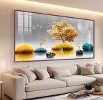QUADRO ILUSTRAÇÃO ARTE BELA ILHA COM ÁRVORE - Imagem 3