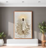 QUADRO ARTE ABSTRATA DE JESUS CAMINHANDO