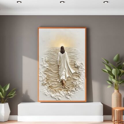 QUADRO ARTE ABSTRATA DE JESUS CAMINHANDO