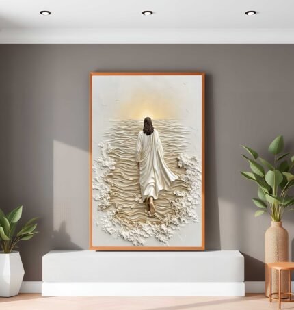 QUADRO ARTE ABSTRATA DE JESUS CAMINHANDO