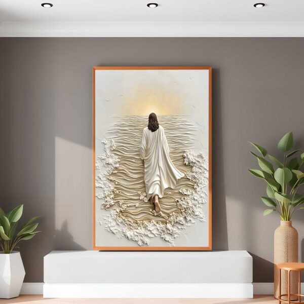QUADRO ARTE ABSTRATA DE JESUS CAMINHANDO