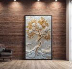 QUADRO COM ÁRVORE VERTICAL  EM ARTE MODERNA