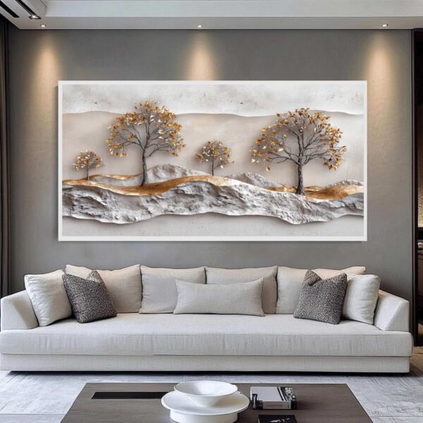 QUADRO EM ABSTRATO RUSTICA PAISAGEM