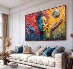 QUADRO EM ARTE DE PINTURA ABSTRATA MODERNA