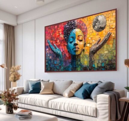 QUADRO EM ARTE DE PINTURA ABSTRATA MODERNA