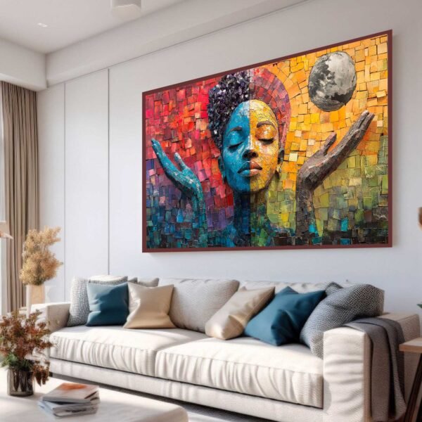 QUADRO EM ARTE DE PINTURA ABSTRATA MODERNA