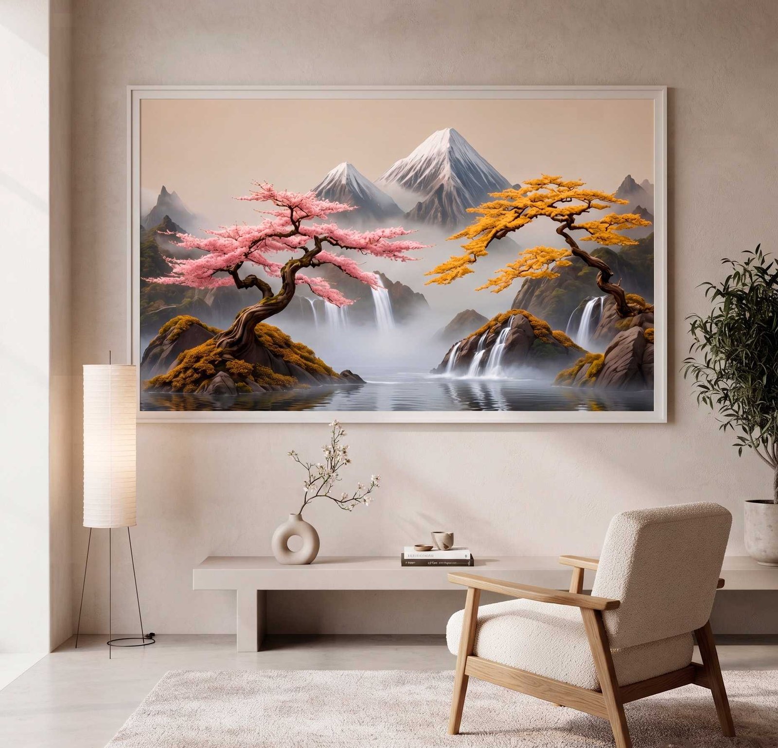 D1 QUADRO EM ARTE DE UMA BELA PAISAGEM ABSTRATA - Imagem 5