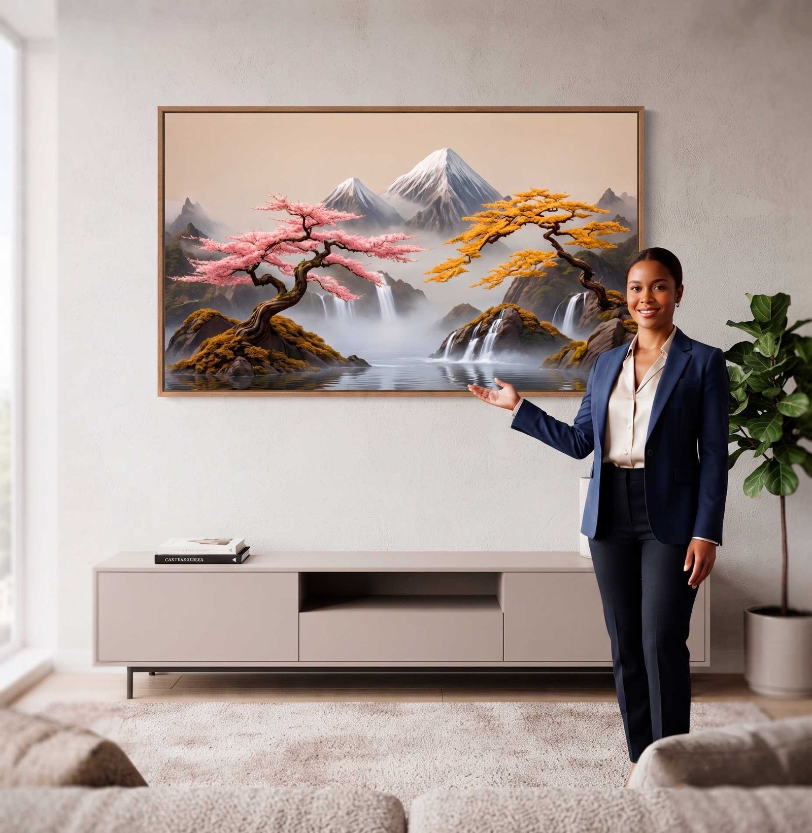 D2 QUADRO EM ARTE DE UMA BELA PAISAGEM ABSTRATA - Imagem 4