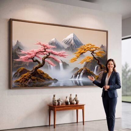 QUADRO EM ARTE DE UMA BELA PAISAGEM ABSTRATA