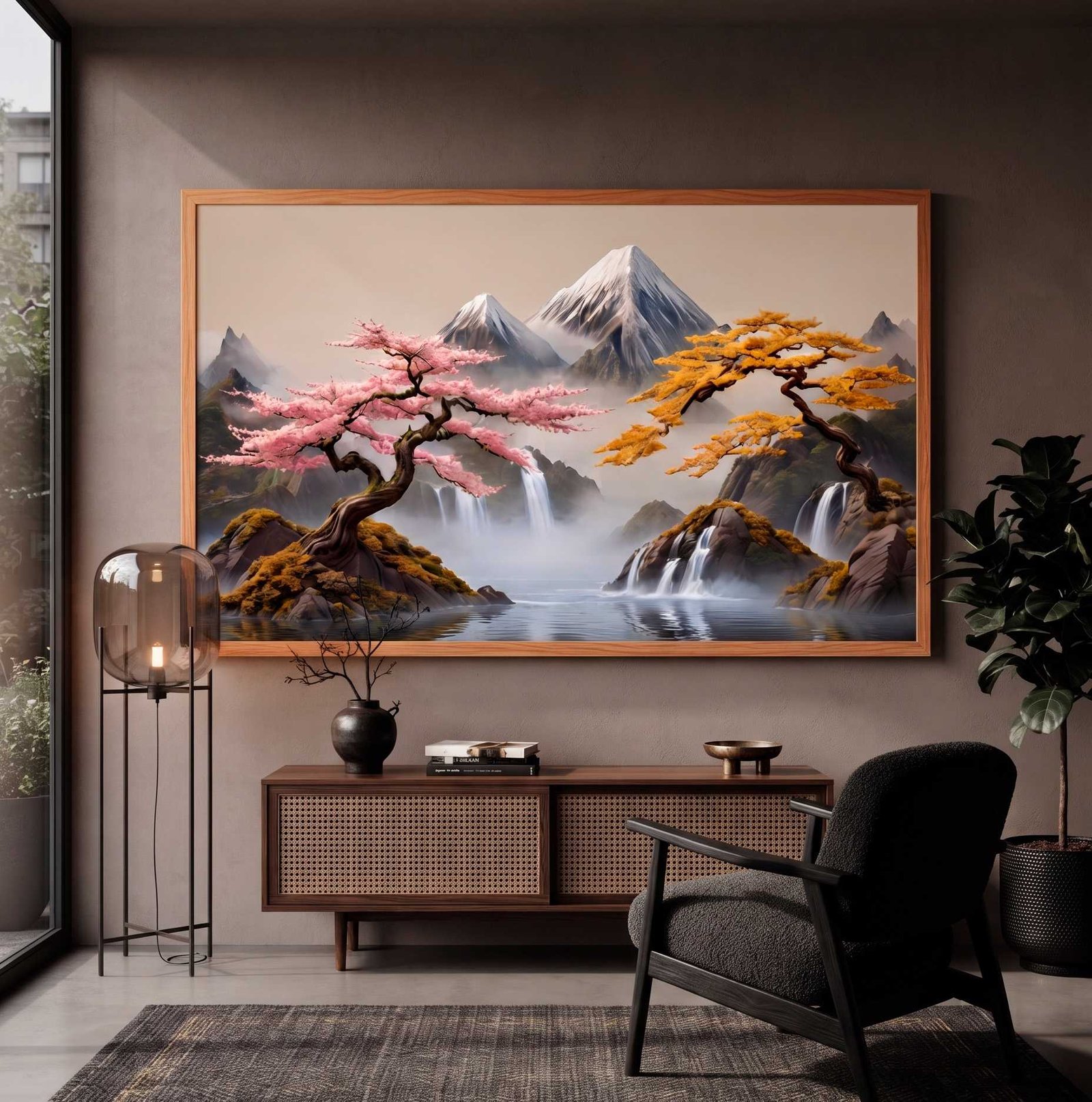 D5 QUADRO EM ARTE DE UMA BELA PAISAGEM ABSTRATA - Imagem 2