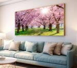 QUADRO EM PAISAGEM BELAS ÁRVORES ROSADAS - Imagem 5
