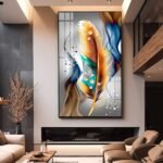 QUADRO BELA ARTE EM PENA DOURADA DECOR