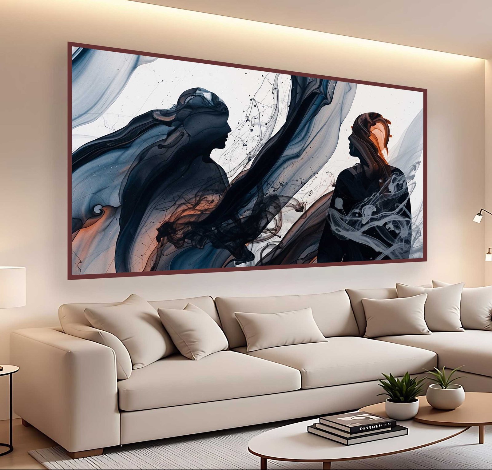 D1 QUADRO EM PINTURA ARTE ABSTRATA MODERNA - Imagem 1