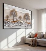 QUADRO EM ABSTRATO RUSTICA  PAISAGEM - Imagem 4