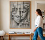 QUADRO EM ARTES CASAL ABSTRATO