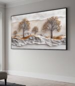 QUADRO EM ABSTRATO RUSTICA  PAISAGEM - Imagem 3