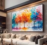 QUADRO ABSTRATOS COM ARVORES EM BELAS CORES - Imagem 4