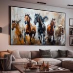 QUADRO ABSTRATO EM PINTURA DE CAVALOS