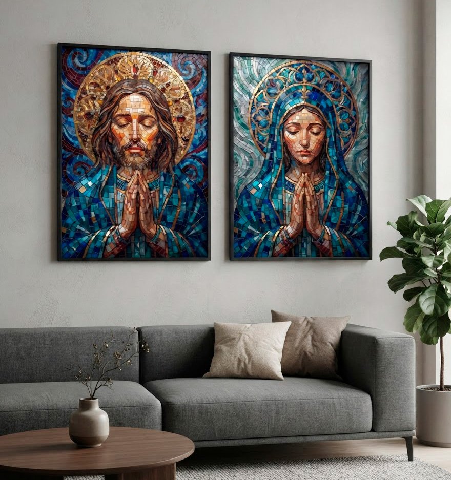 D4 KIT JESUS E MARIA ABSTRATOS - Imagem 1