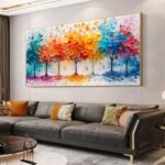 QUADRO ABSTRATOS COM ARVORES EM BELAS CORES - Imagem 3