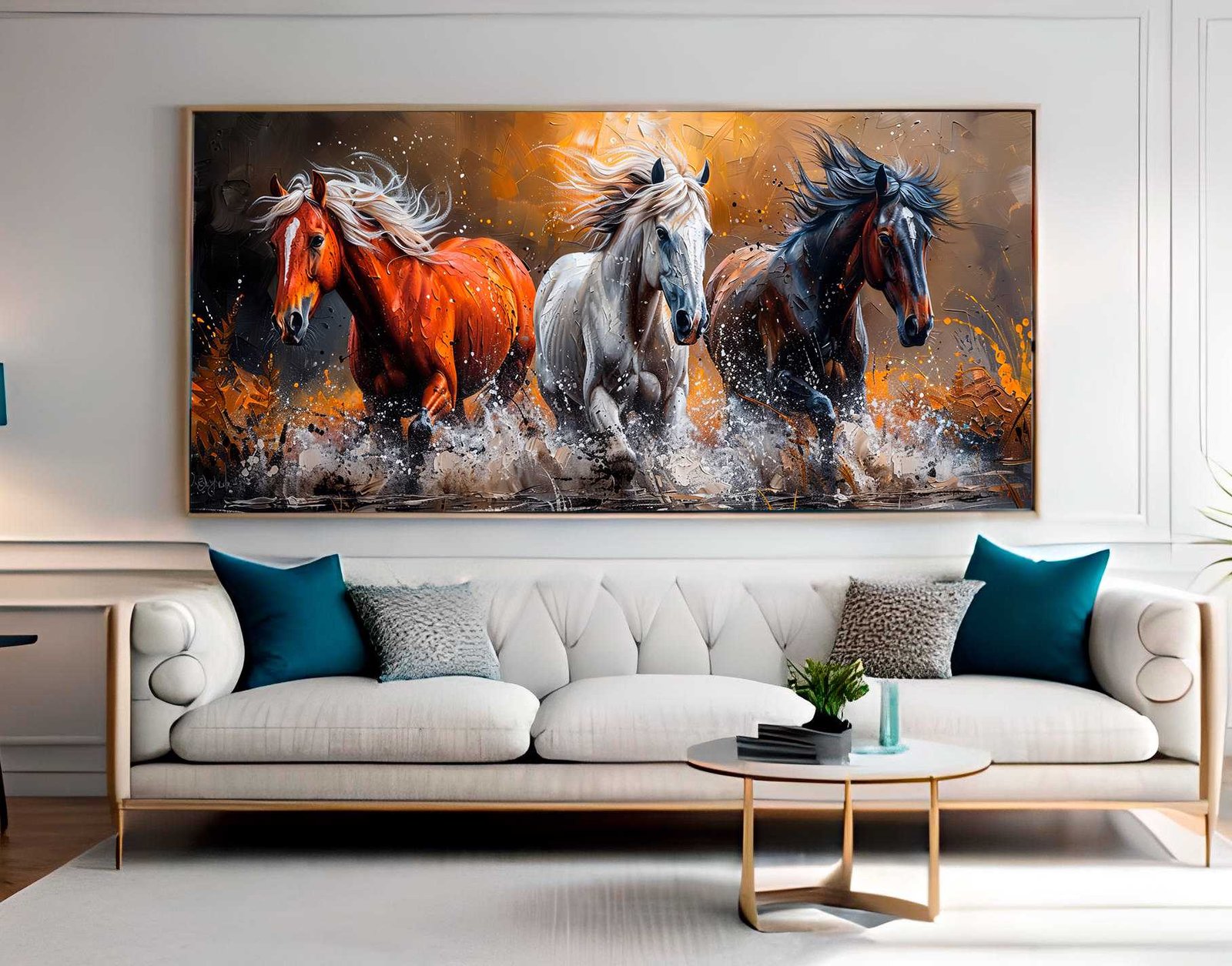 D4 QUADRO CAVALOS ABSTRATOS DECOR - Imagem 1