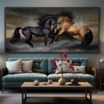 QUADRO ARTE UM CASAL DE CAVALOS