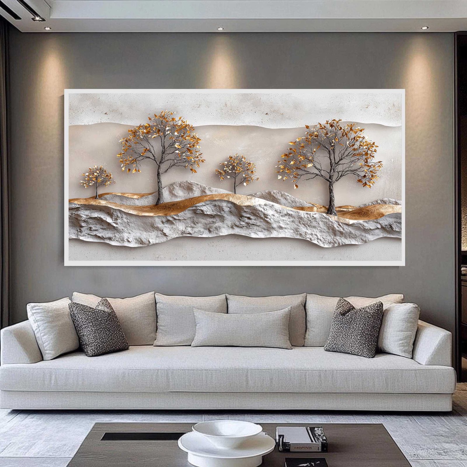 D5 QUADRO EM ABSTRATO RUSTICA PAISAGEM - Imagem 1