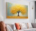 QUADRO BELA ÁRVORE ABSTRATA AMARELA - Imagem 2
