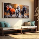 QUADRO CAVALOS ABSTRATOS DECOR - Imagem 2