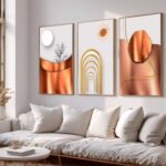 CONJUNTO ABSTRATO PAISAGEM DOURADA