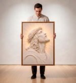QUADRO O ROSTO DE CRISTO EM ABSTRATOS TONS CLAROS