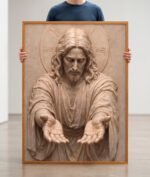 QUADRO ARTE CRISTO DANDO AS MÃOS