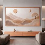 QUADRO EM PAISAGEM ABSTRATA COM O SOL E A LUA - Imagem 4