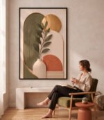 QUADRO COM JARRO FLORAL ABSTRATO DECOR