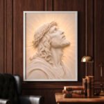 QUADRO O ROSTO DE CRISTO EM ABSTRATOS TONS CLAROS - Imagem 4