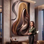QUADRO  VERTICAL ARTE  DECOR EM TONS QUENTES