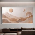 QUADRO EM PAISAGEM ABSTRATA COM O SOL E A LUA - Imagem 2