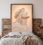 QUADRO O ROSTO DE CRISTO EM ABSTRATOS TONS CLAROS - Imagem 3