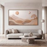 QUADRO EM PAISAGEM ABSTRATA COM O SOL E A LUA