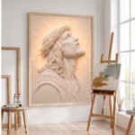QUADRO O ROSTO DE CRISTO EM ABSTRATOS TONS CLAROS - Imagem 2